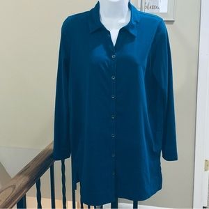 J Jill knit button front tunic top
